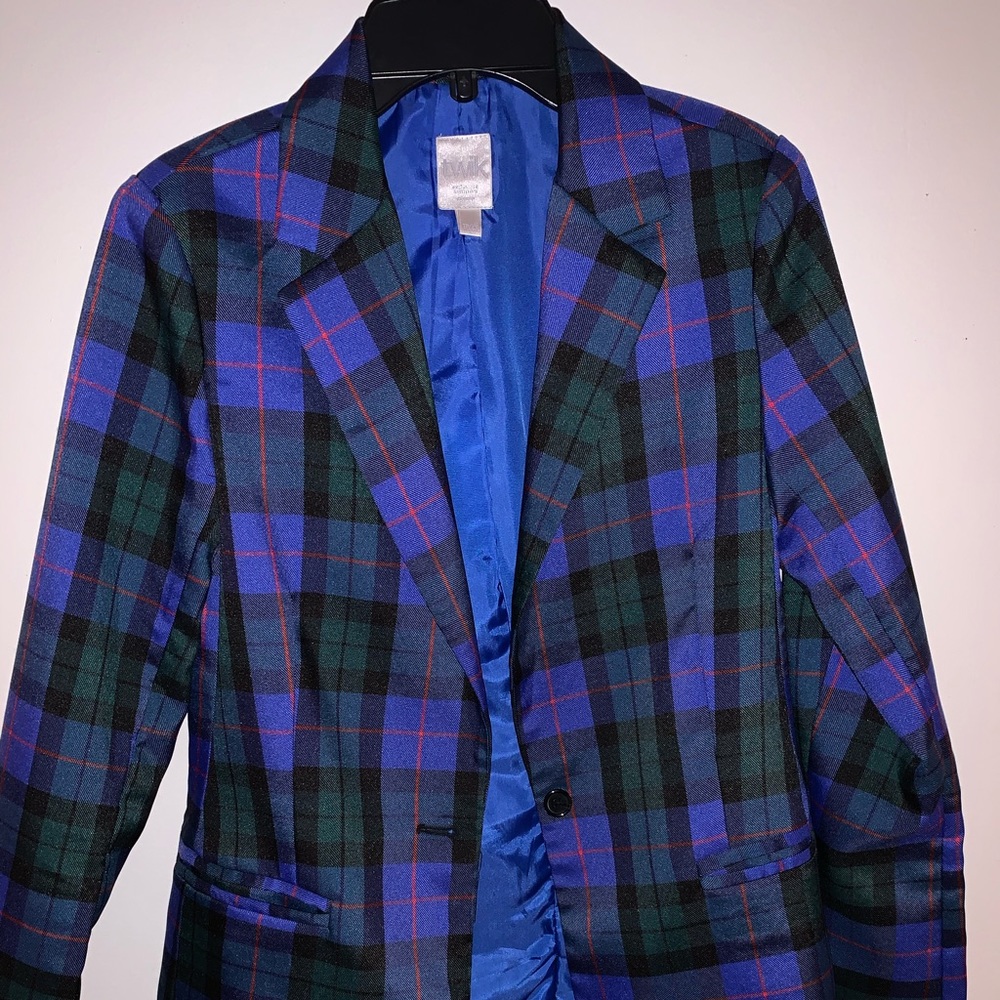 Green and blue blazer